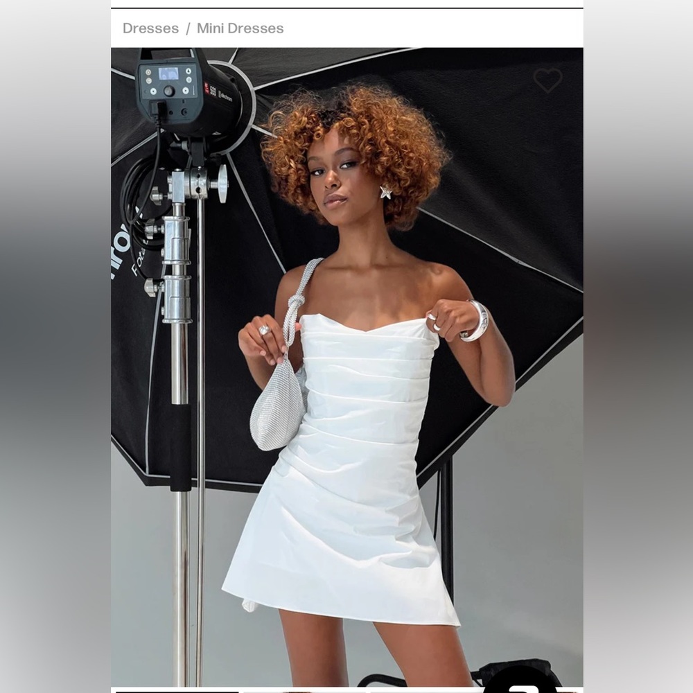 NWT Princess Polly White Ruched Strapless Bodycon Dress